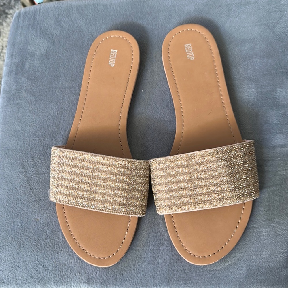 Red top bling sandals